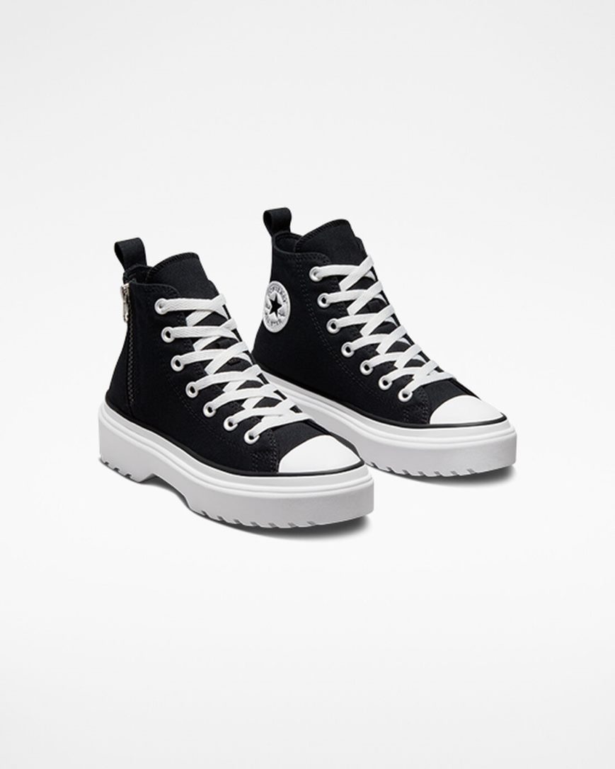 Topanky Na Platforme Converse Chuck Taylor All Star Lugged Lift Platene Vysoke Dievcenske Čierne Biele | SK QOIER2